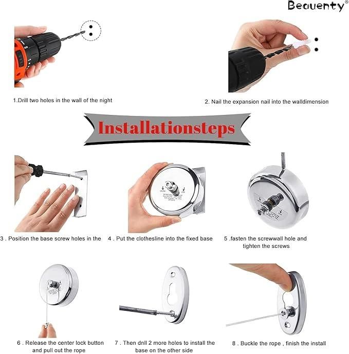 Homence™-Stainless Steel Retractable Clothes line