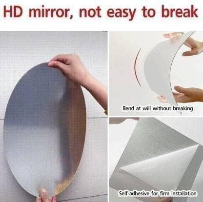 Homence™-Combo of Oval Shape & Square Shape Mirror (Pack of 2)
