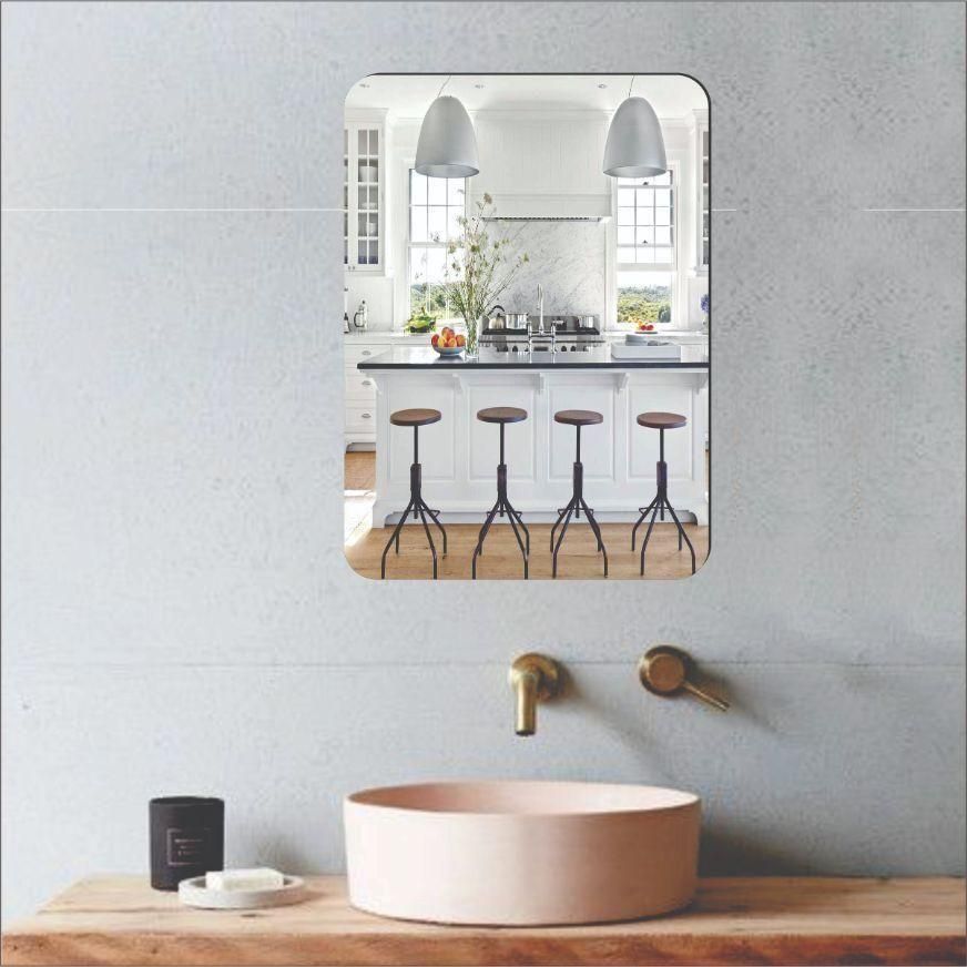 Homence™-Combo of Oval Shape & Square Shape Mirror (Pack of 2)
