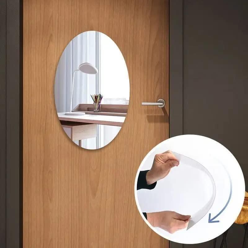 Homence™-Combo of Oval Shape & Square Shape Mirror (Pack of 2)